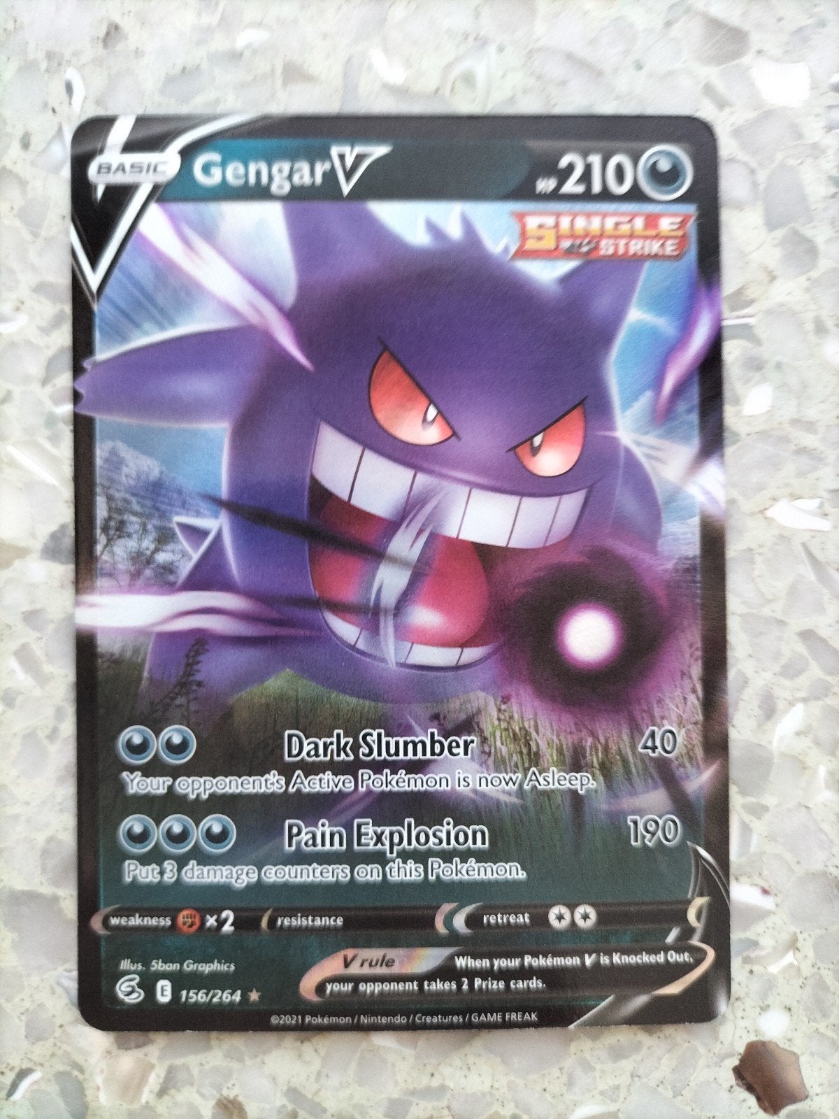 Pokémon Kaart Gengar V - Single Strike - 156/264, Ophalen, Zo goed als nieuw, Losse kaart