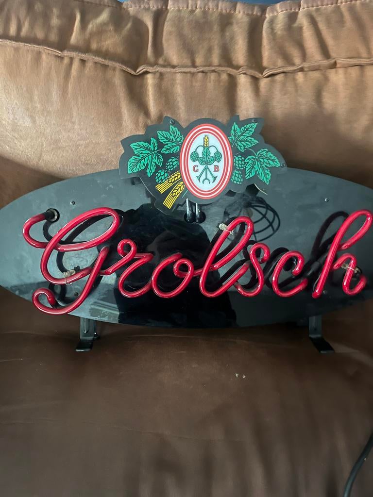 Grolsch neon reclamebord - werkt niet, Ophalen, Zo goed als nieuw, Lichtbak of (neon) lamp