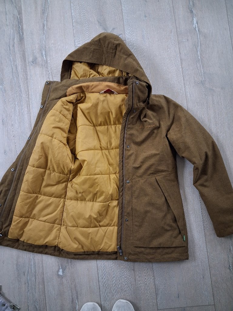Prachtige winterjas dames licht groen bruin merk Vaude, mt S, Ophalen of Verzenden, Zo goed als nieuw, Vaude, Maat 36 (S)