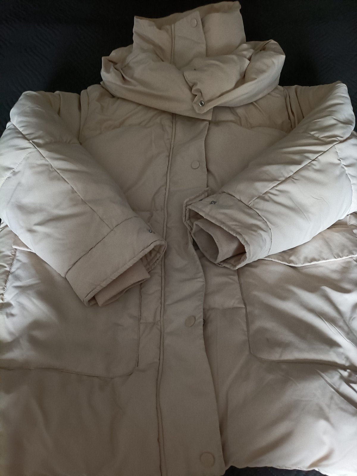 Heerlijk warm jack met capuchon, maat 42/44, Beige, Maat 42/44 (L), Ophalen of Verzenden, Zo goed als nieuw