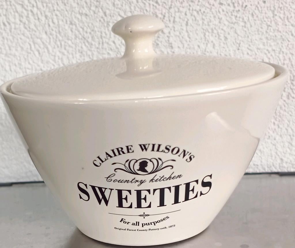 Claire Wilson's Sweeties Kom met Deksel, Ophalen, Keramiek, Zo goed als nieuw, Kom(men)