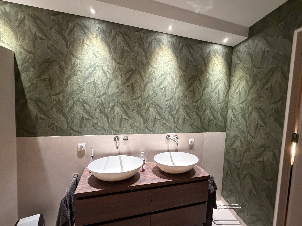 Behang Arte Tropic Traces 67534 vinyl afwasbaar, Ophalen, Vinylbehang, Groen