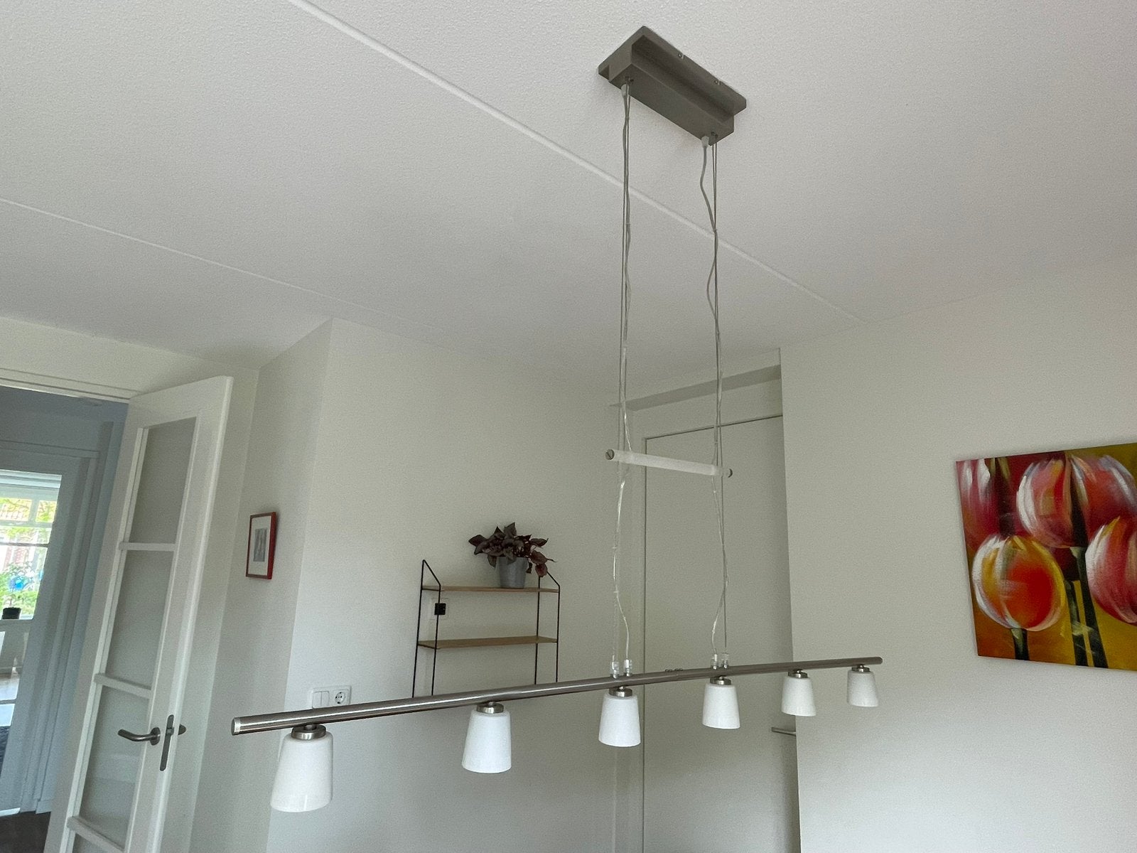 Ikea TIDIG design 6 spots hanglamp (led) - 125 cm breed, Ophalen, Zo goed als nieuw