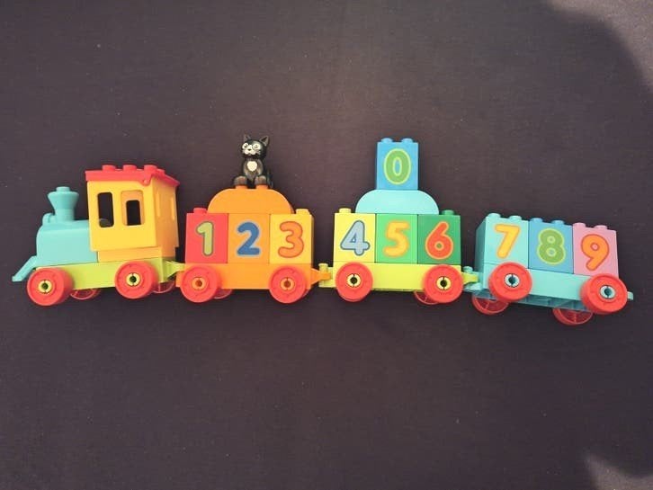 Duplo Cijfertrein getallen + kat, Ophalen of Verzenden, Zo goed als nieuw