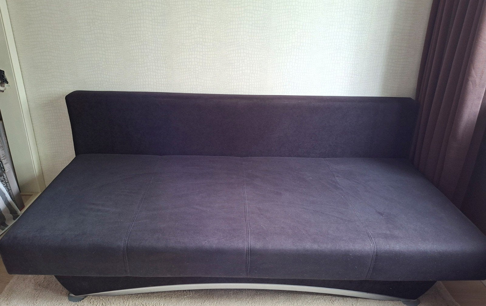 Gratis slaapbank, 4 delen transport, Ophalen, Gebruikt, 90 cm, Zwart