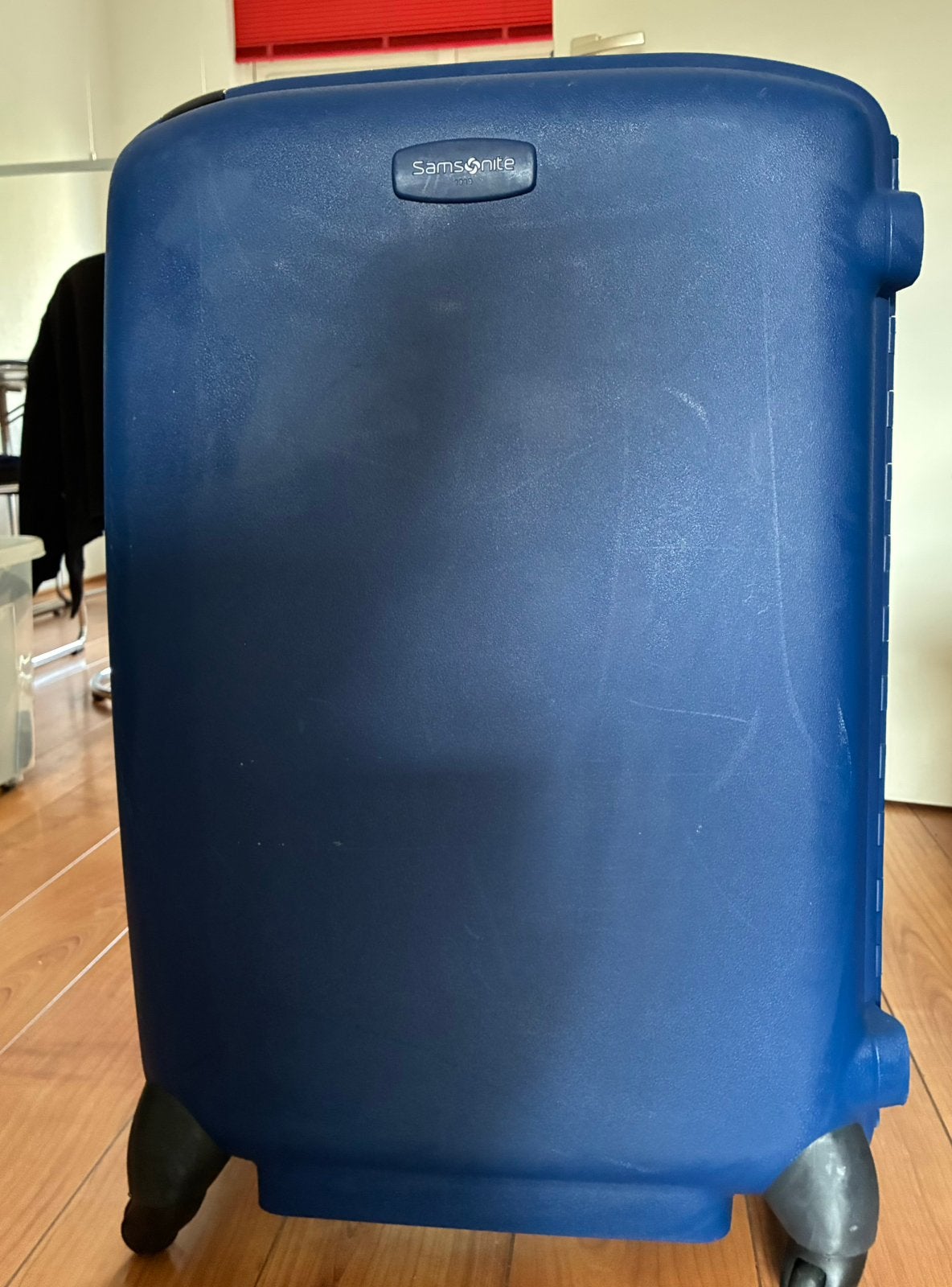 Samsonite trolley donkerblauw, Ophalen, Uitschuifbare handgreep, Gebruikt, Hard kunststof