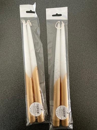 Rustik Lys Tweelingkaars goud 29 cm Nieuw!, Overige materialen, 25 tot 50 cm, Overige kleuren, Nieuw