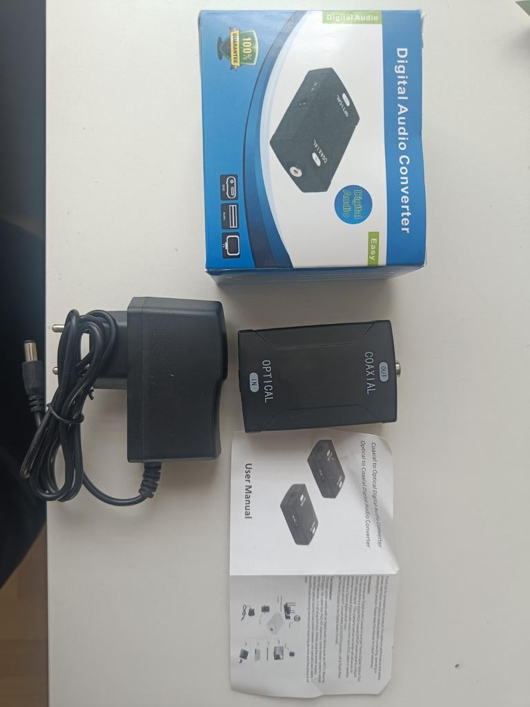 Coax naar Toslink Converter incl. voeding - Nieuwstaat, Ophalen of Verzenden, Zo goed als nieuw
