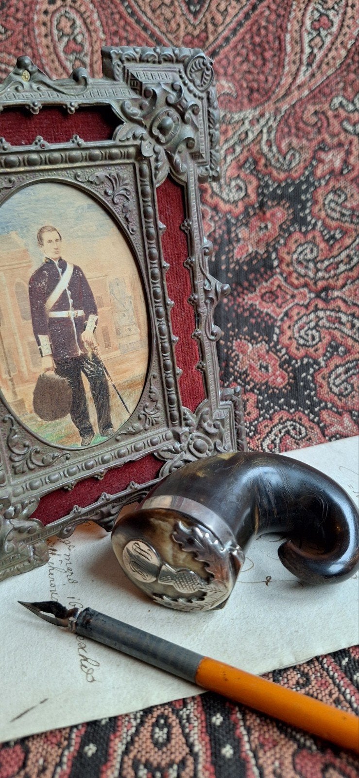 Antieke Schotse Snuff Mull Snuifdoos van Hoorn met Zilver, Antiek en Kunst, Ophalen of Verzenden