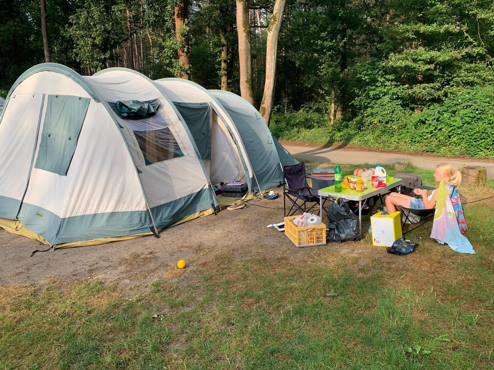 Obelink katoenen tent met 2 slaapgedeeltes, Caravans en Kamperen, Tenten, Ophalen, Gebruikt, Tot en met 6