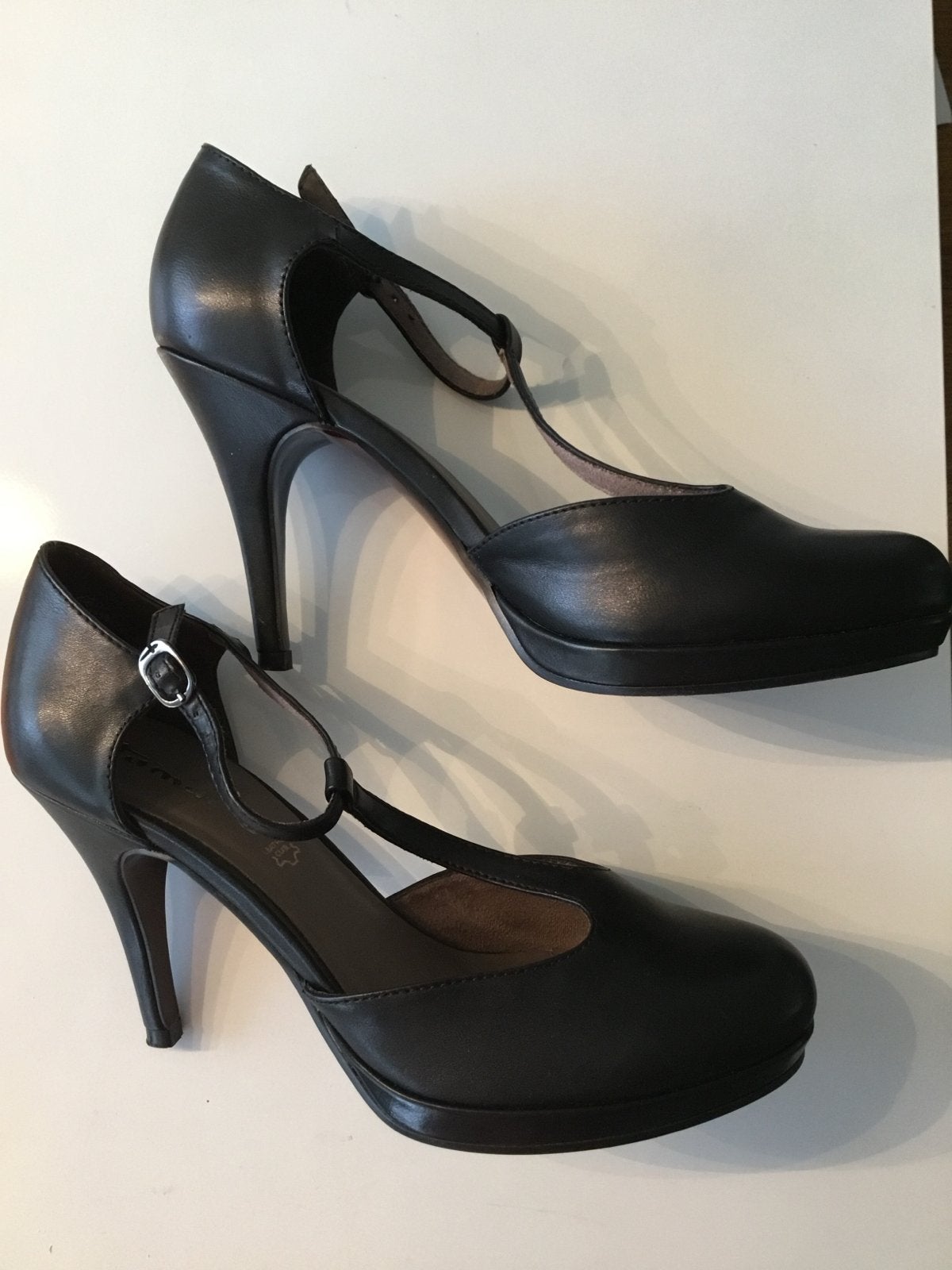 Tamaris Leren Dansschoenen Maat 41, Kleding | Dames, Ophalen of Verzenden, Zo goed als nieuw, Zwart, Dansschoenen