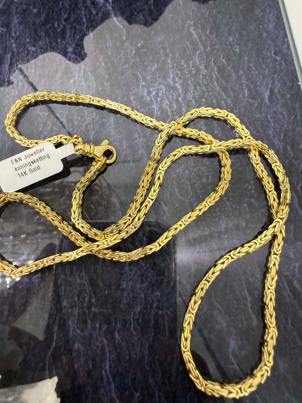 14k gouden koningsketting, Sieraden, Tassen en Uiterlijk, Kettingen, Ophalen of Verzenden, Nieuw, Goud, Goud