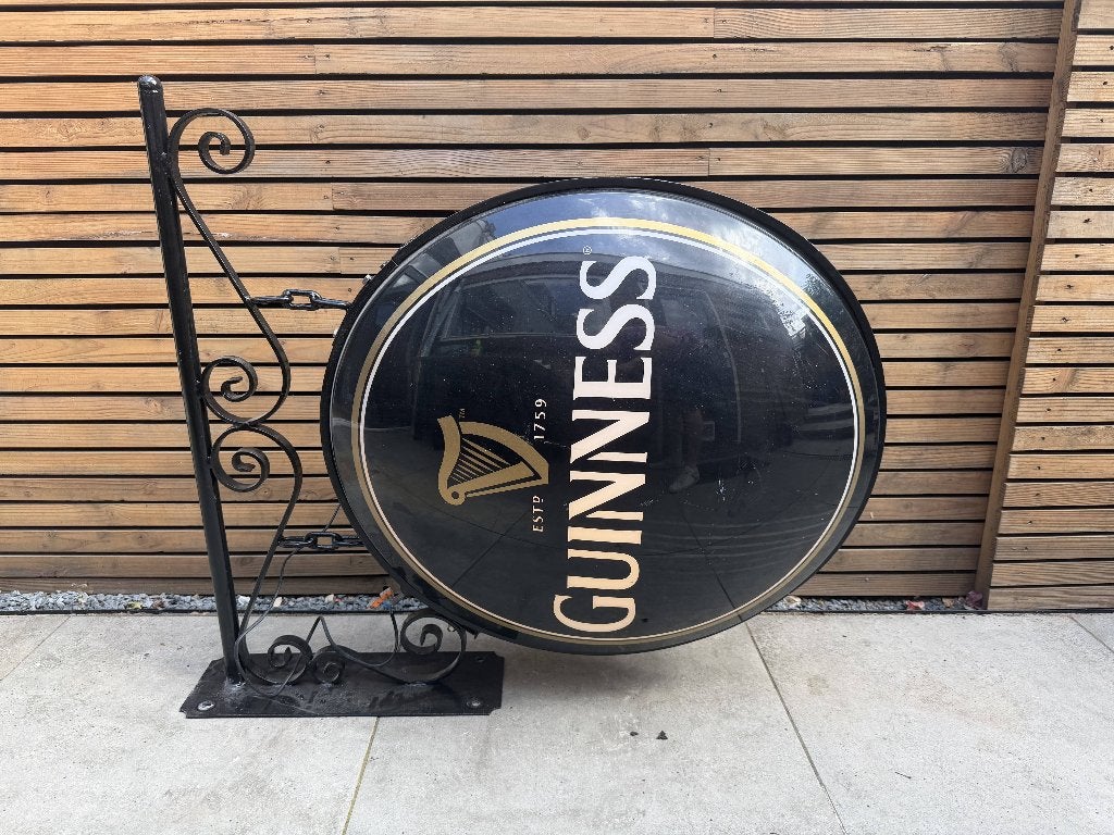 Origineel verlicht Guinness-uithangbord, Ophalen, Gebruikt, Reclamebord, Plaat of Schild, Overige merken