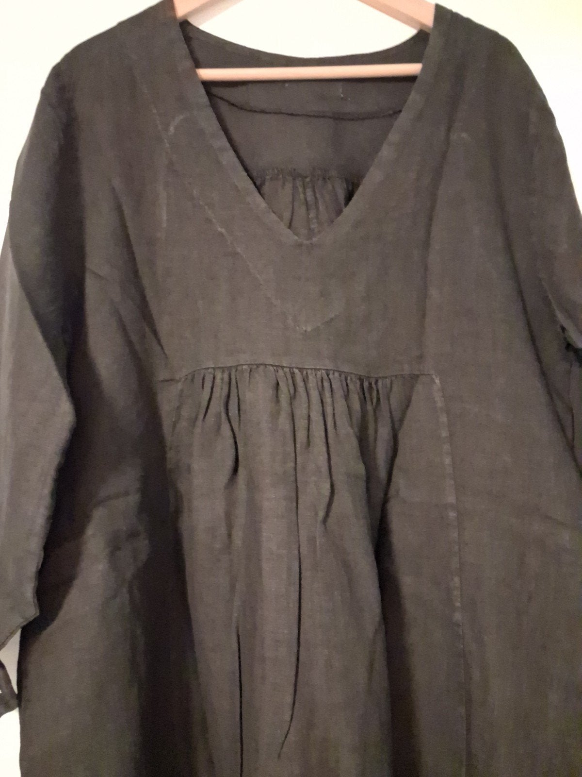 linnen jurk, Zwart, Maat 46/48 (XL) of groter, Ophalen of Verzenden, Zo goed als nieuw
