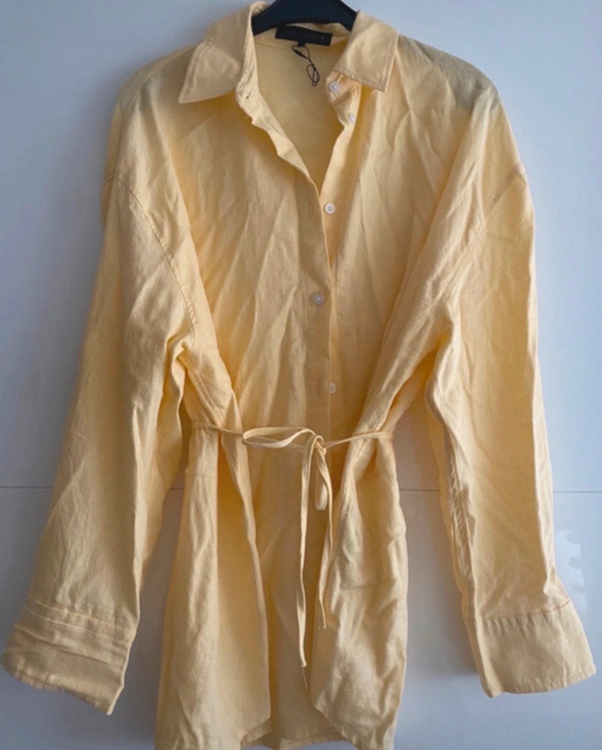 Gele linnen blouse van Zara, Verzenden, Zo goed als nieuw, Geel