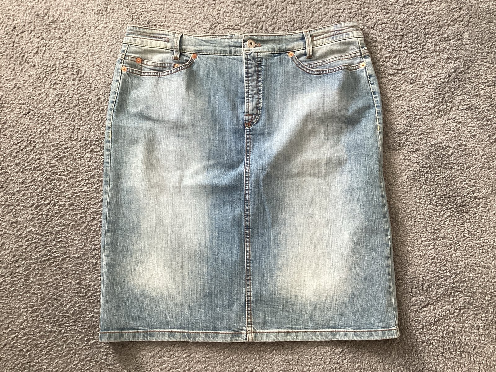 Lichtblauwe denim rok - Maat XL Marccain, Blauw, Maat 42/44 (L), Nieuw, Ophalen of Verzenden