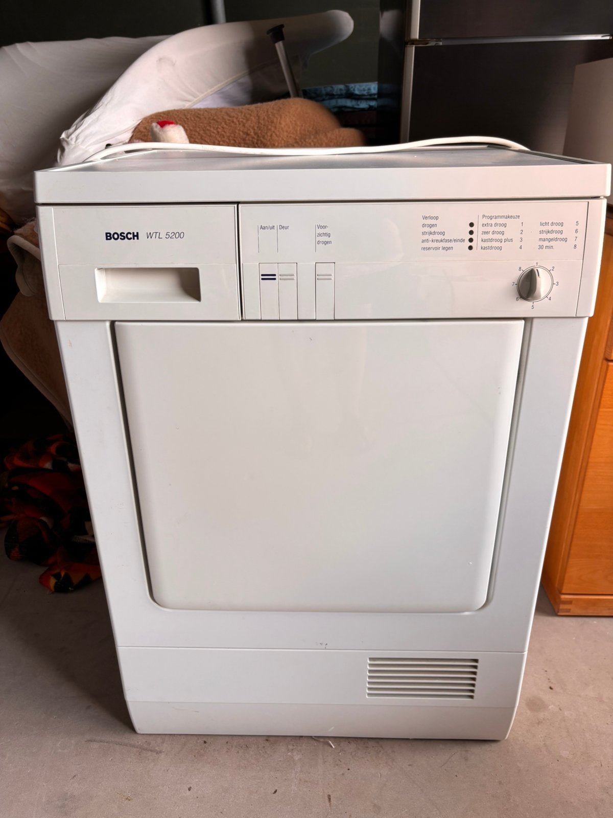 Nette Bosch WTL 5200 condensdroger, Ophalen, 6 tot 8 kg, Gebruikt, Voorlader