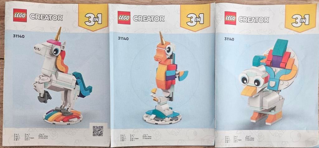 LEGO Creator 31140 Magisch Eenhoorn 3-in-1 set - Zo goed als, Ophalen of Verzenden, Zo goed als nieuw, Complete set, Lego