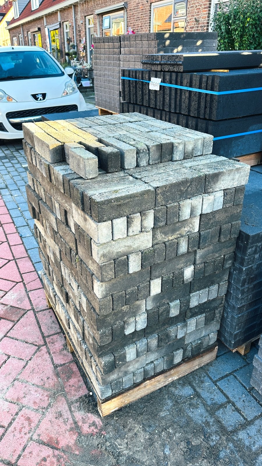 Waaltjes blauw/grijs ca. 6 m2, Ophalen, Gebruikt, Beton, Klinkers
