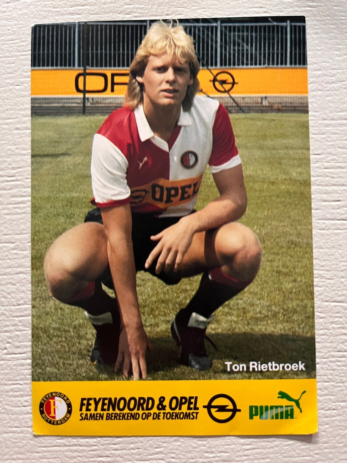 Feyenoord spelerskaart Rietbroek, Ophalen of Verzenden, Zo goed als nieuw, Feyenoord, Spelerskaart