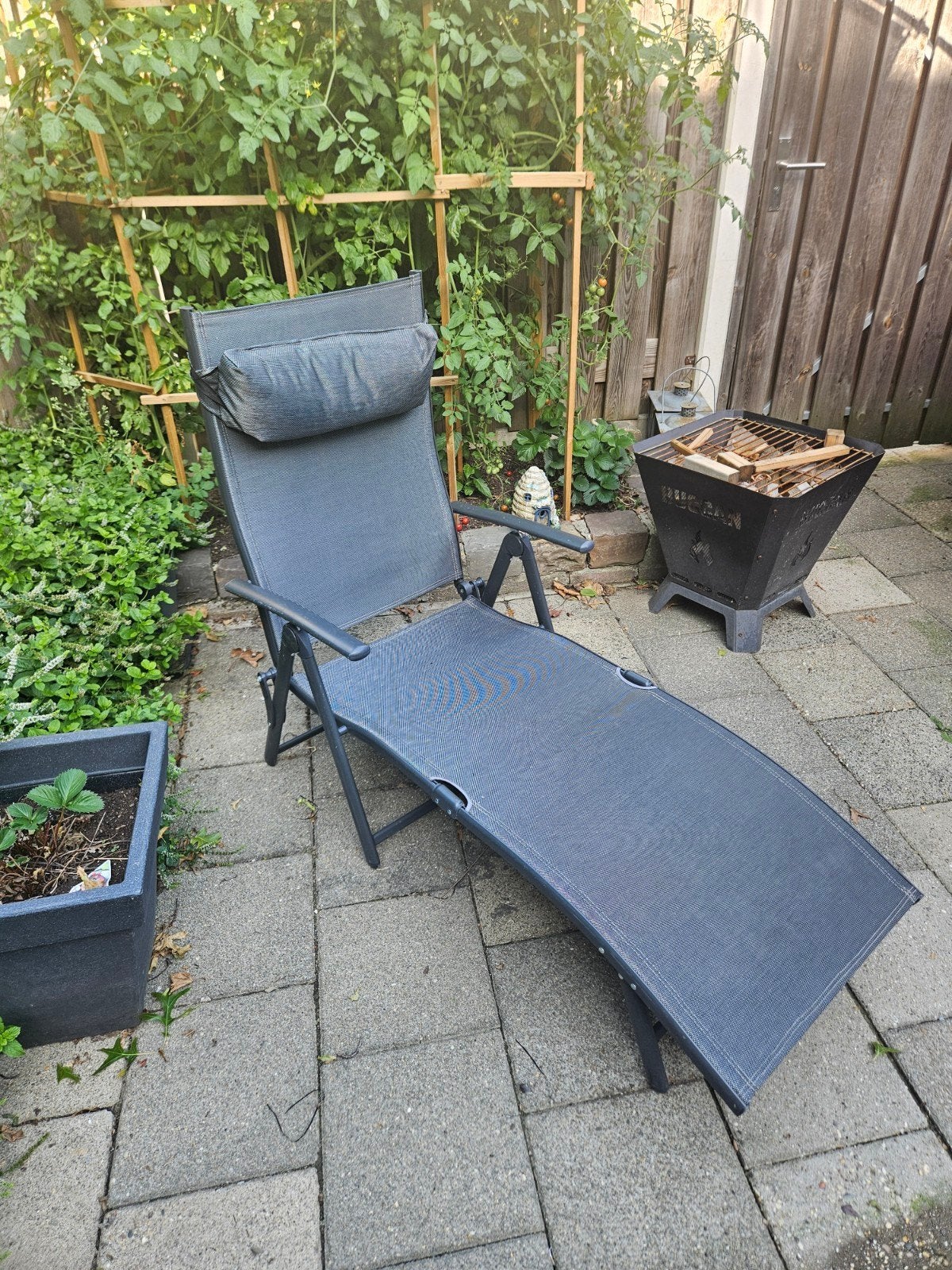 Stevig ligbed - 115x53 cm, Ophalen, Gebruikt, Metaal, Verstelbaar