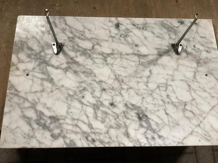 Marmeren wastafel achterwand 63x40, Huis en Inrichting, Badkamer | Badtextiel en Accessoires, Ophalen, Gebruikt, Wit, Overige typen