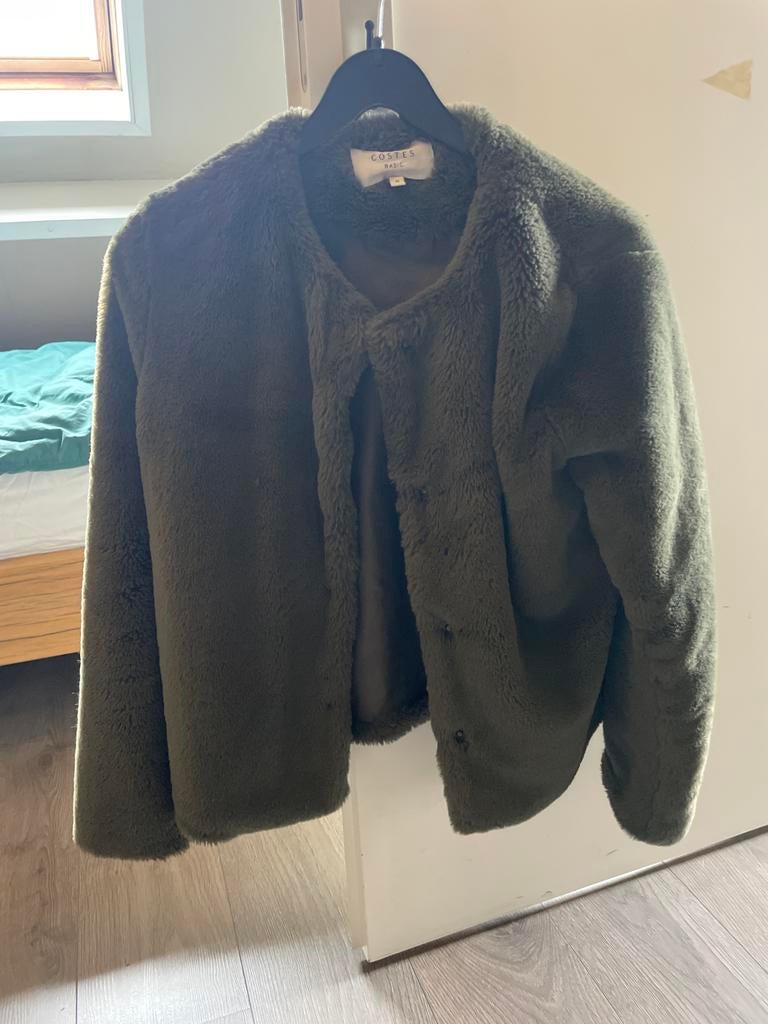 Costes fluffy jas maat M, Ophalen of Verzenden, Gedragen, Maat 38/40 (M), Groen