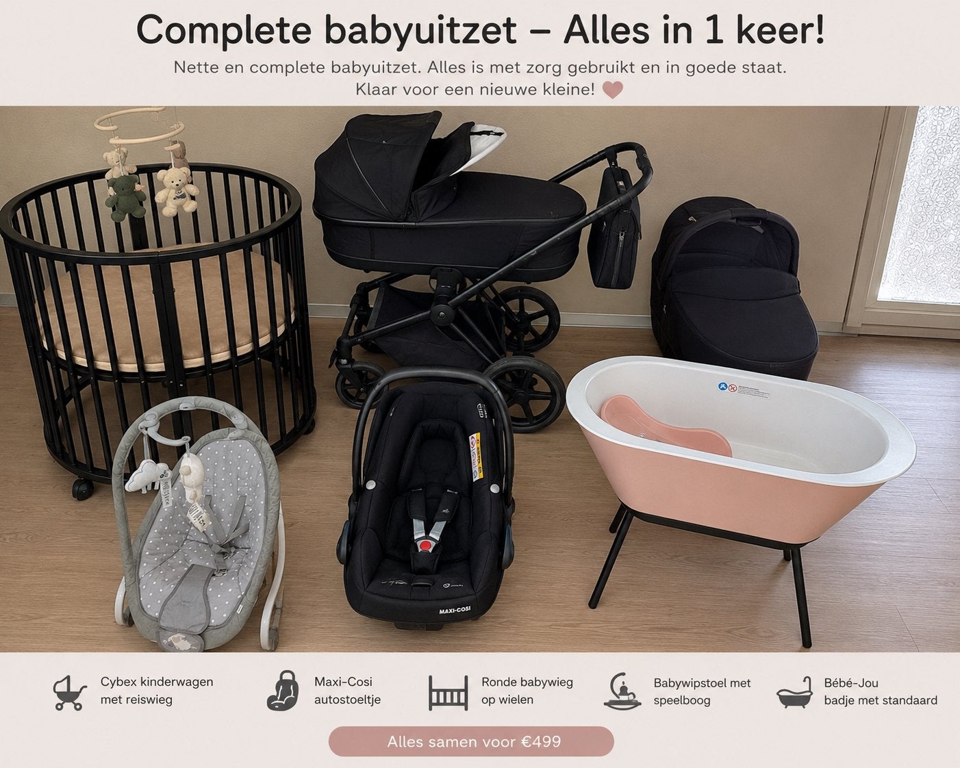 Complete babyuitzet, Ophalen of Verzenden, Zo goed als nieuw