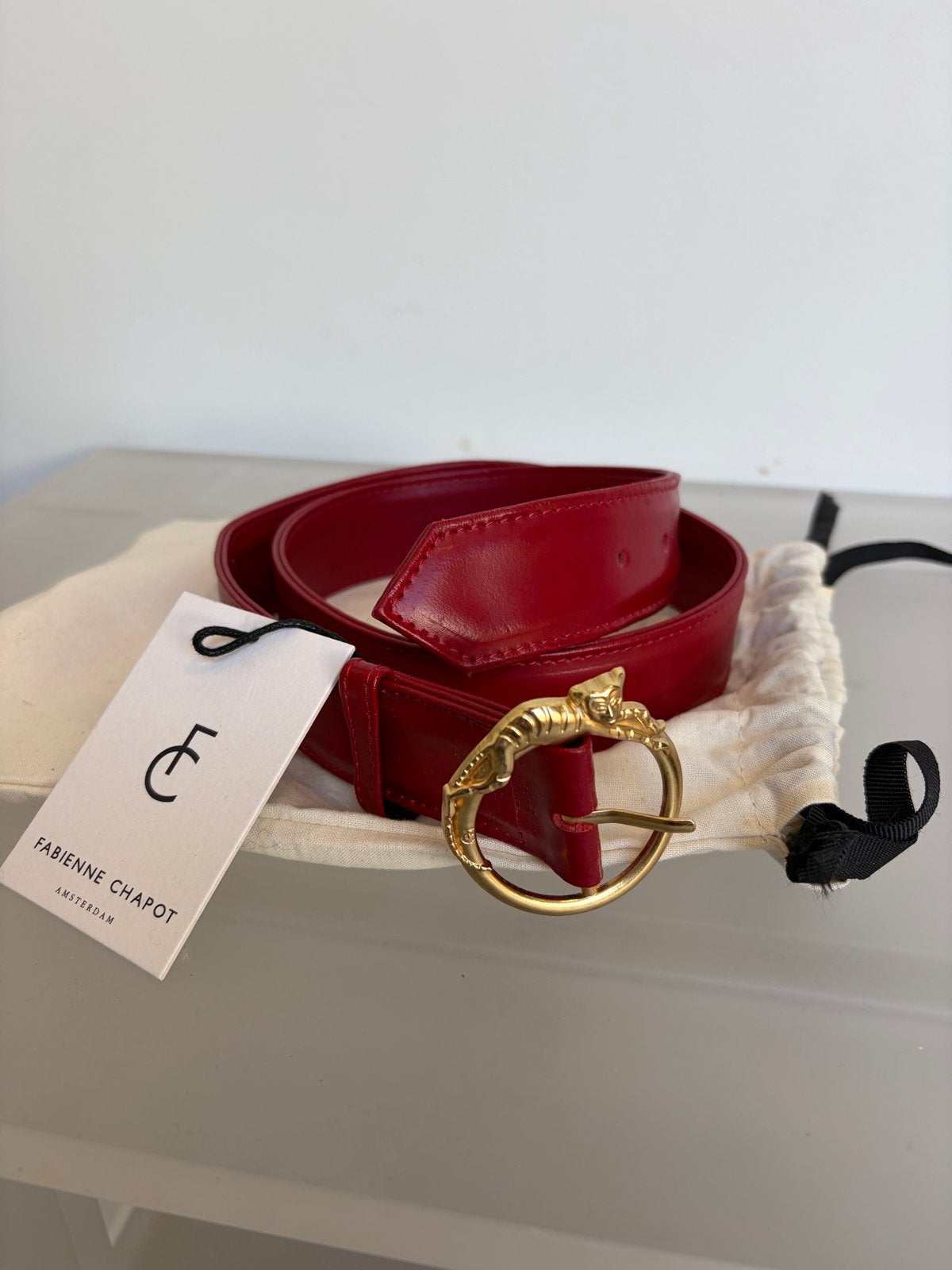 Nieuwe Fabienne Chapot Tailleriem M/L - Cherry Red, Kleding | Dames, 3 tot 5 cm, Echt leder, Tailleriem, Ophalen of Verzenden