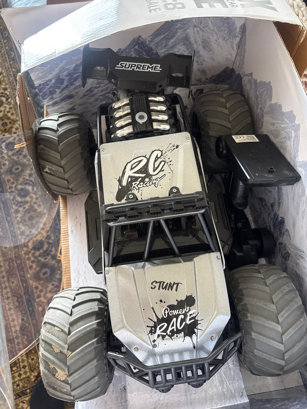 Grote RC Offroad Bestuurbare Auto 1:8 met Rookfunctie, Ophalen of Verzenden, Gebruikt, Afstandsbediening
