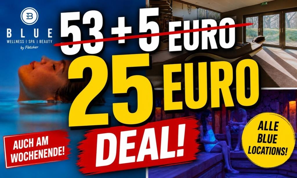 BLUE Fletcher Wellness entree €25 (van €58) - ook weekend, Eén persoon, Cadeaubon, Spa of Sauna