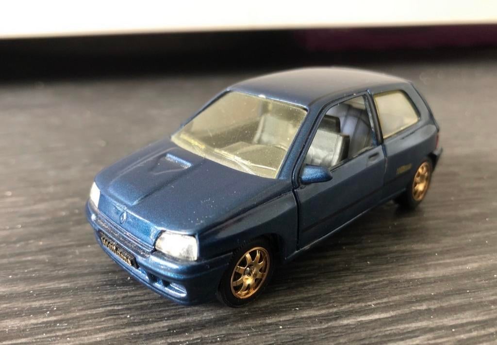 Solido Renault Clio Williams modelauto - Blauw, Ophalen of Verzenden, Zo goed als nieuw, Auto, Overige merken