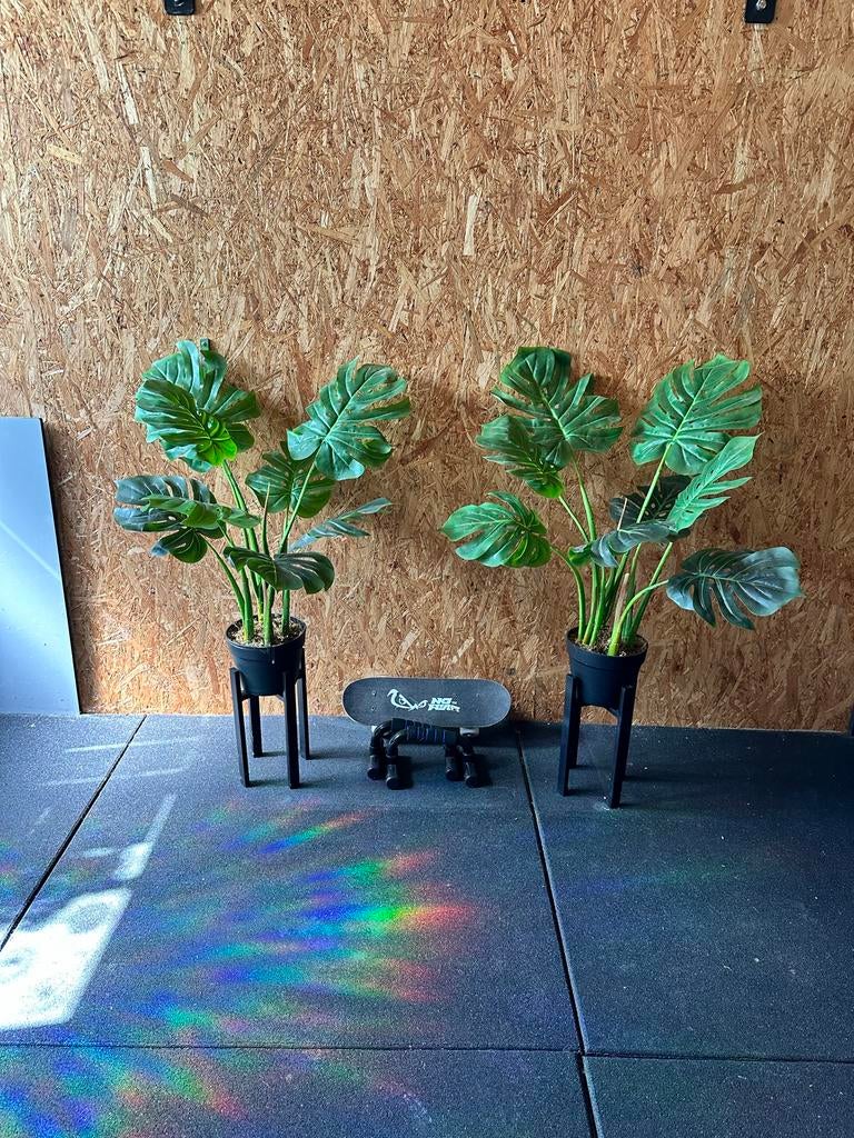2 Monstera kunstplanten excl standaard, Binnen, Groen, Kunstplant, 100 cm