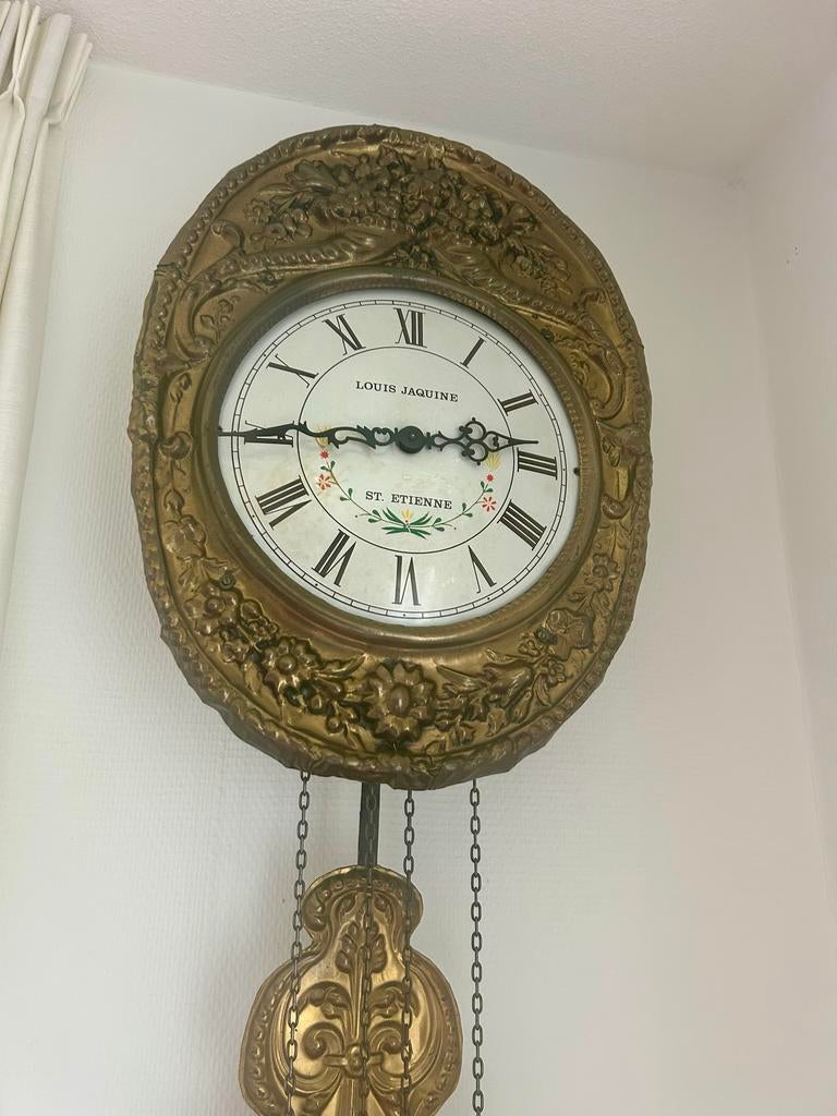 Antieke Louis Jaquine Comtoise Wandklok, 19e Eeuw, Huis en Inrichting, Ophalen of Verzenden, Zo goed als nieuw