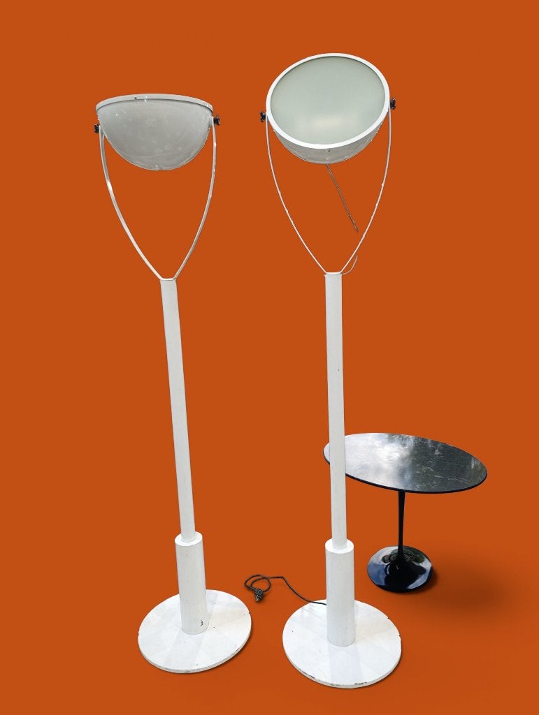 set 2 XXL vloer lamp italiaans design 1970-80s +220cm, Huis en Inrichting, Gebruikt, Italian design, 200 cm of meer, Ophalen of Verzenden