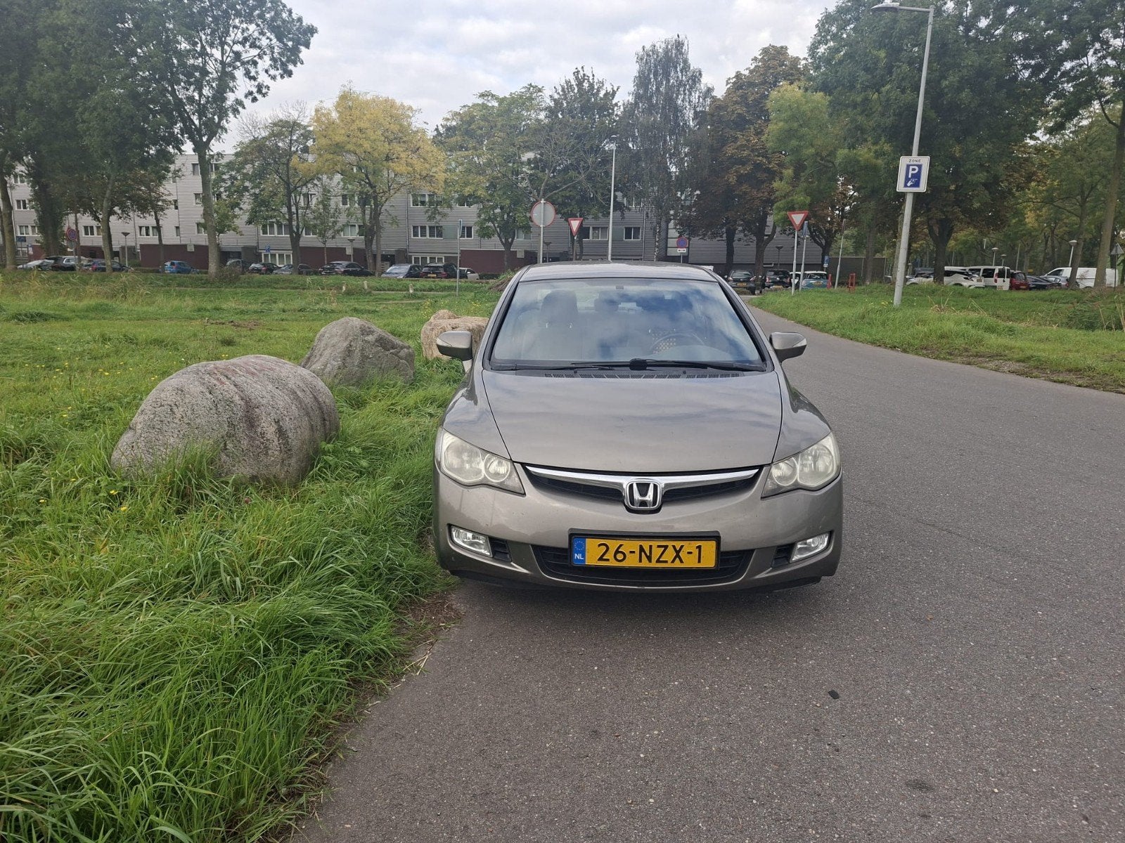 Honda Civic 1.3 Vtec Hybrid 4DR C-tr. 2008 Grijs, Auto's, 22 km/l, Sedan, 1339 cc, Te koop