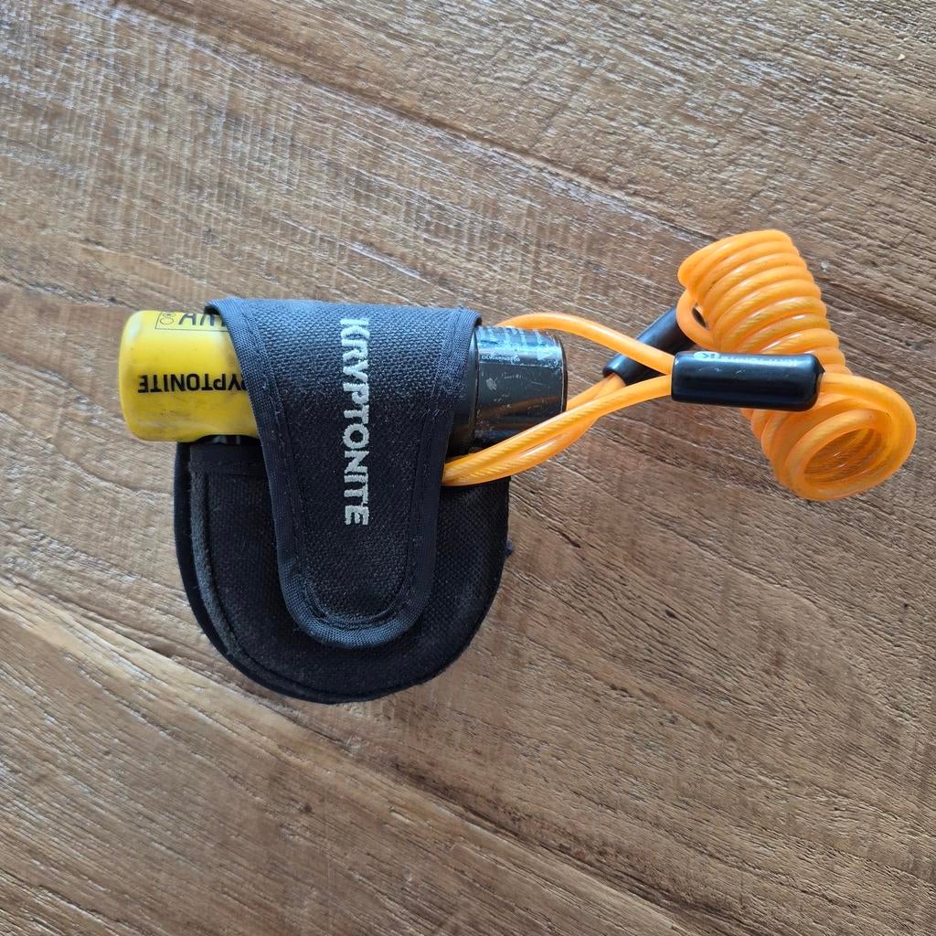 Kryptonite Evolution Mini-7 Beugelslot met Kabel, Ophalen of Verzenden, Zo goed als nieuw, Beugelslot
