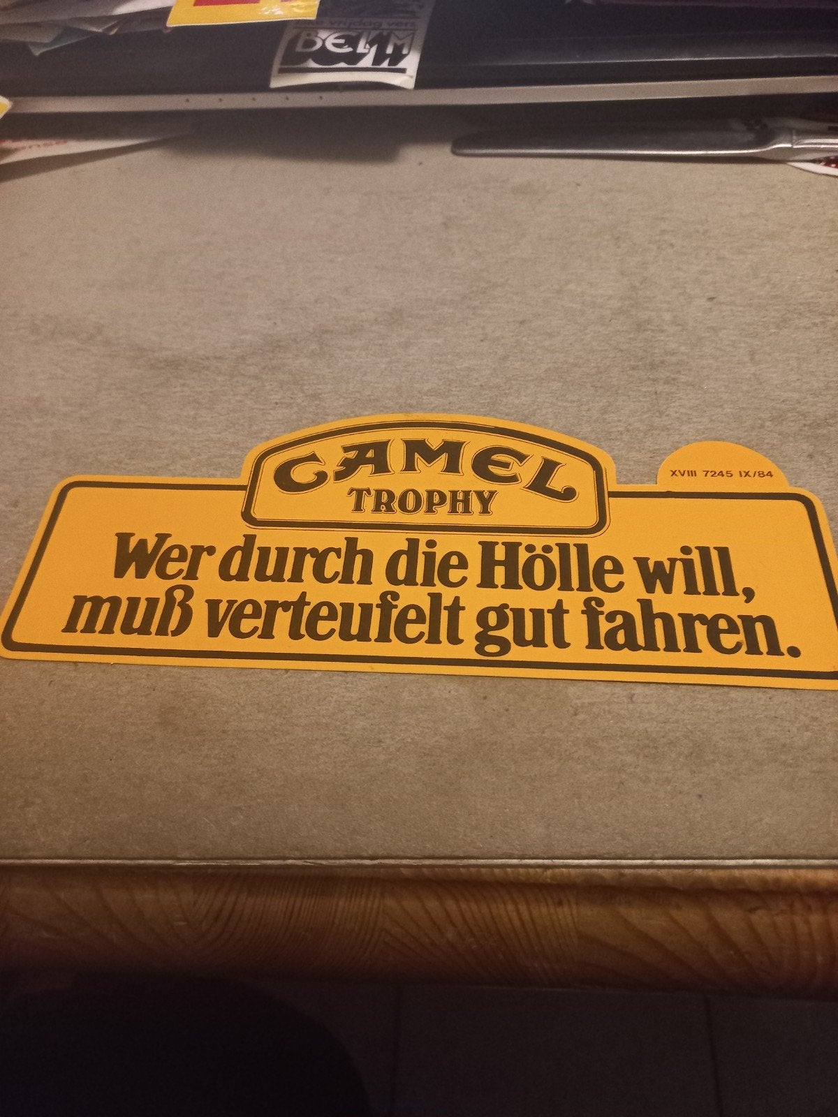 Vintage Camel Trophy Sticker - Wer durch die Hölle will, Ophalen of Verzenden, Gebruikt