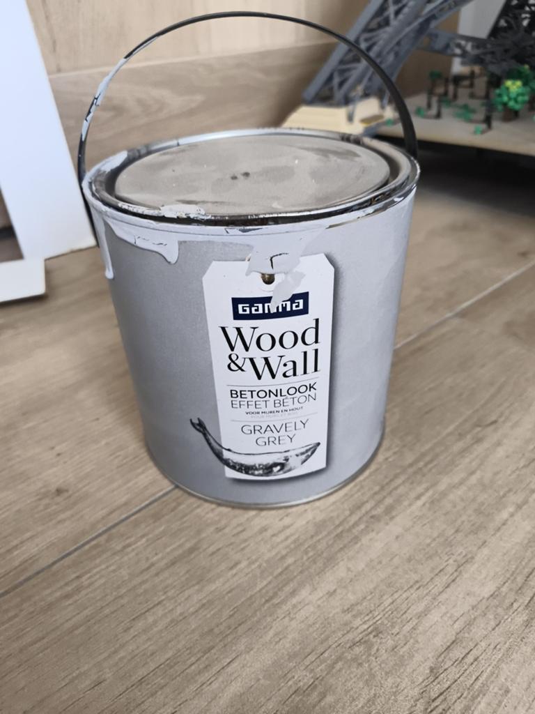 Betonlook Wood & Wall verf - Gravelly Grey (ca. 5m²), Doe-het-zelf en Verbouw, Verf, Beits en Lak, Ophalen