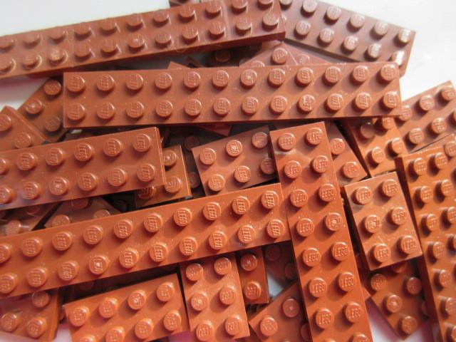 nr. 6436, 40 bruine platte plaatjes, 2 nop br., Ophalen of Verzenden, Zo goed als nieuw, Complete set, Lego