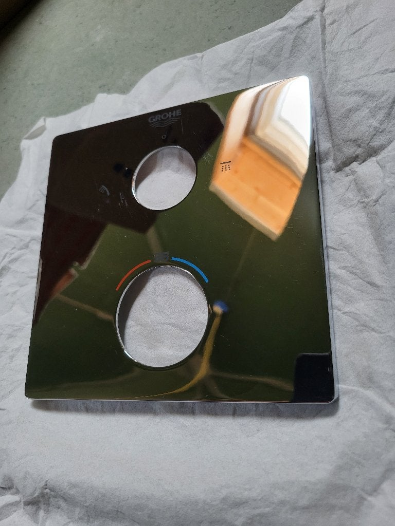 Grohe Grohtherm Vierkant Afdekplaat/Rozet Chroom 2 Functies, Ophalen of Verzenden, Nieuw, Chroom, Douche