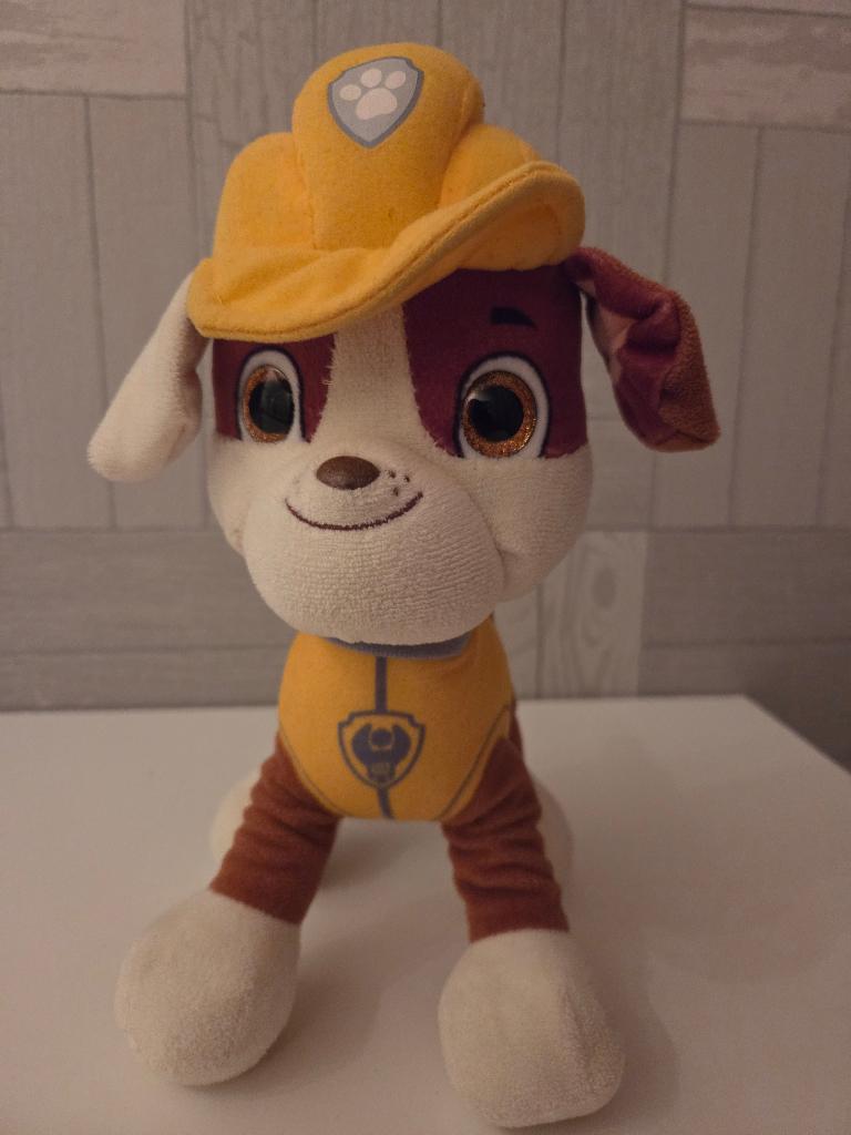 pluche knuffel nickelodeon rubble paw patrol ca 25 cm, Gebruikt, Overige merken, Middelgroot (20 tot 80 cm), Meerkleurig