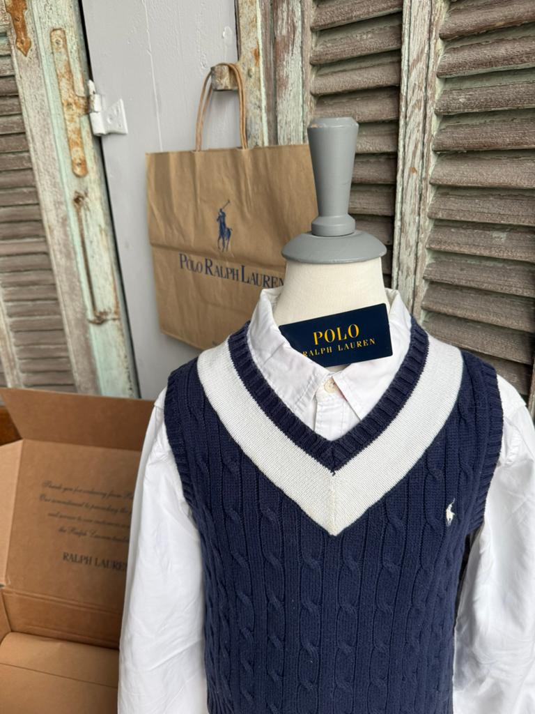 Schitterende knitted cable spencer RALPH LAUREN size 6/116, Kinderen en Baby's, Kinderkleding | Maat 116, Zo goed als nieuw, Jongen