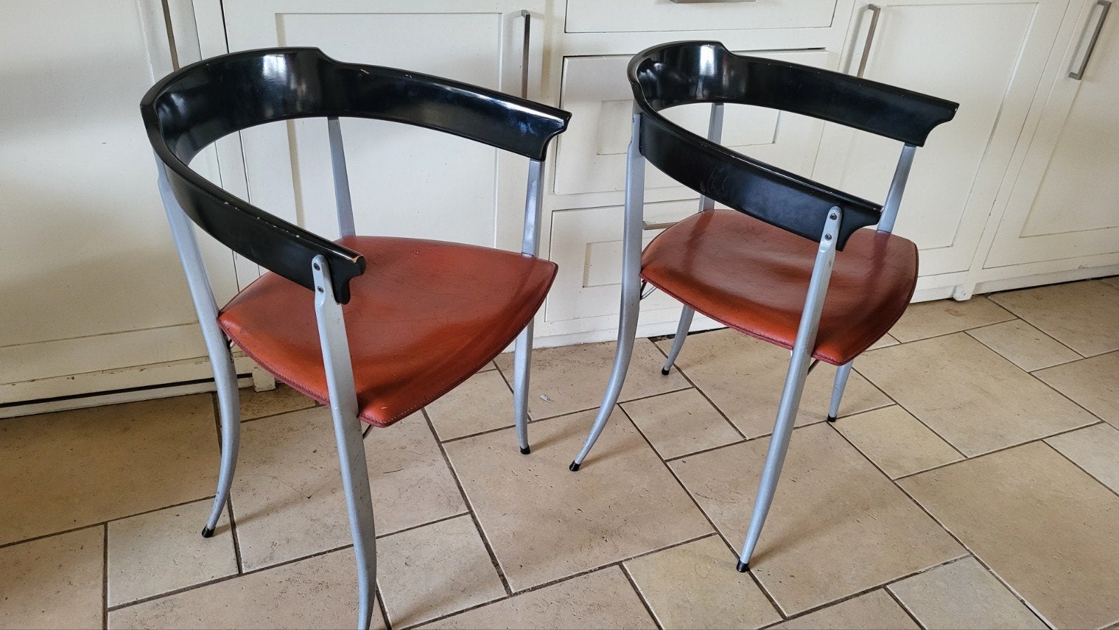 Vintage italiaanse design stoelen 1980 tuigleer

Bieden vana, Ophalen, Twee