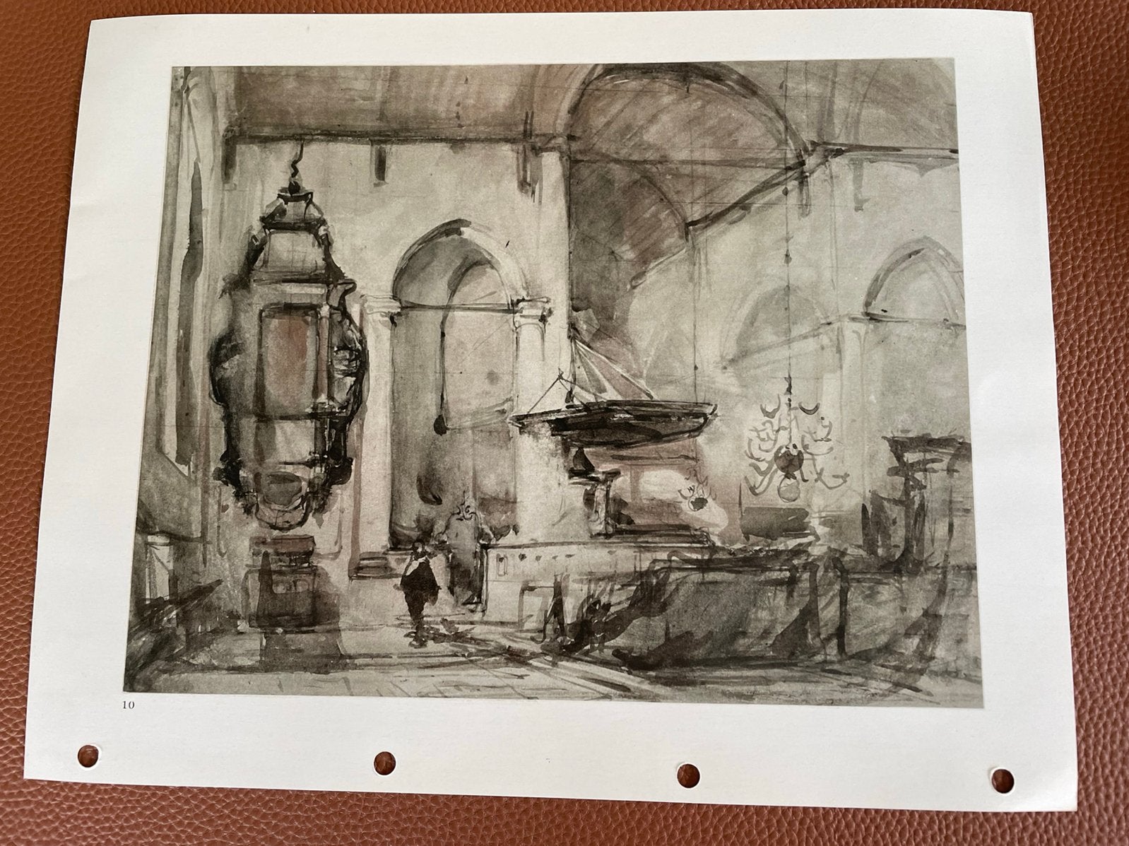 Johannes Bosboom Interieur van de Grote Kerk te Maasluis, Ophalen of Verzenden