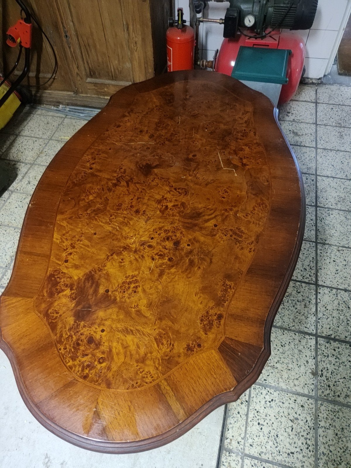 Vintage Wortelnoten Salontafel, Ophalen, 50 – 75, Gebruikt, 100 tot 150 cm