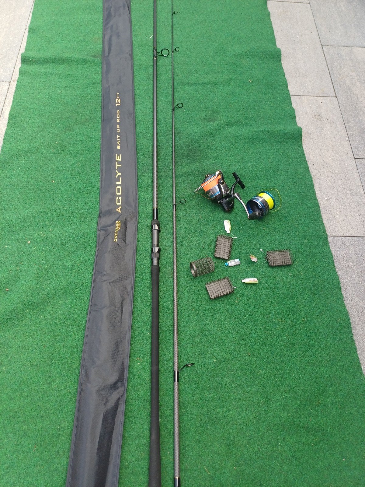 Drennan Acolyte Bait Up Rod 12ft met molen en accessoires, Ophalen, Nieuw, Complete set