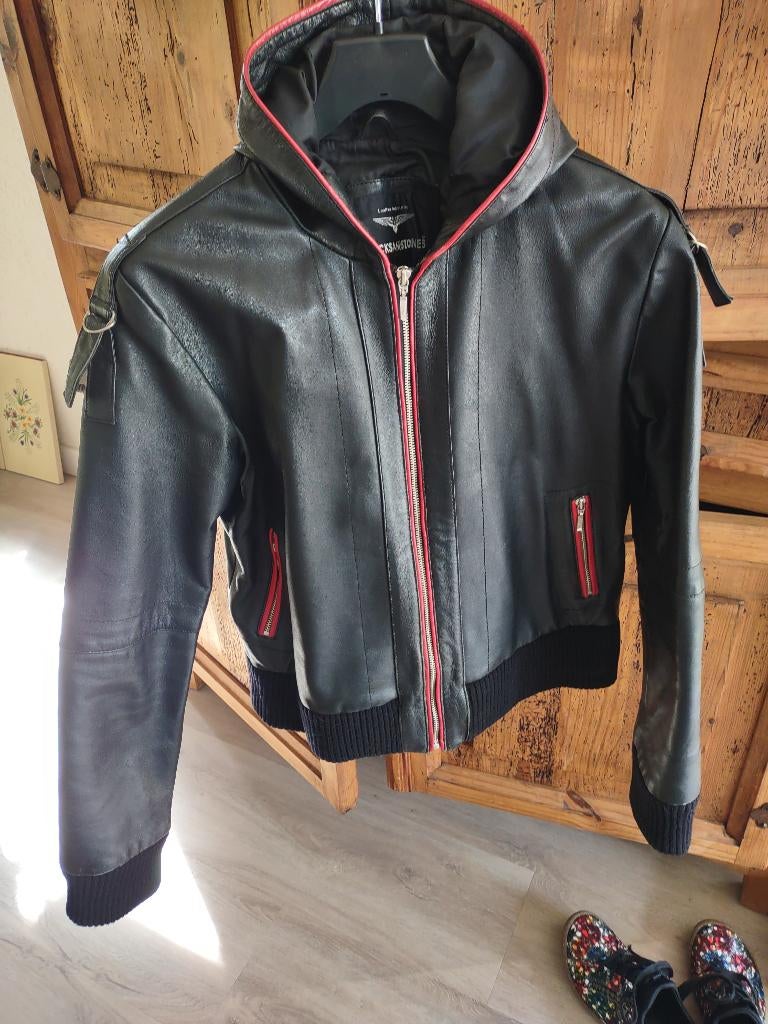 Leren jack, Kleding | Heren, Jassen | Winter, Ophalen, Gedragen, Maat 48/50 (M), Zwart