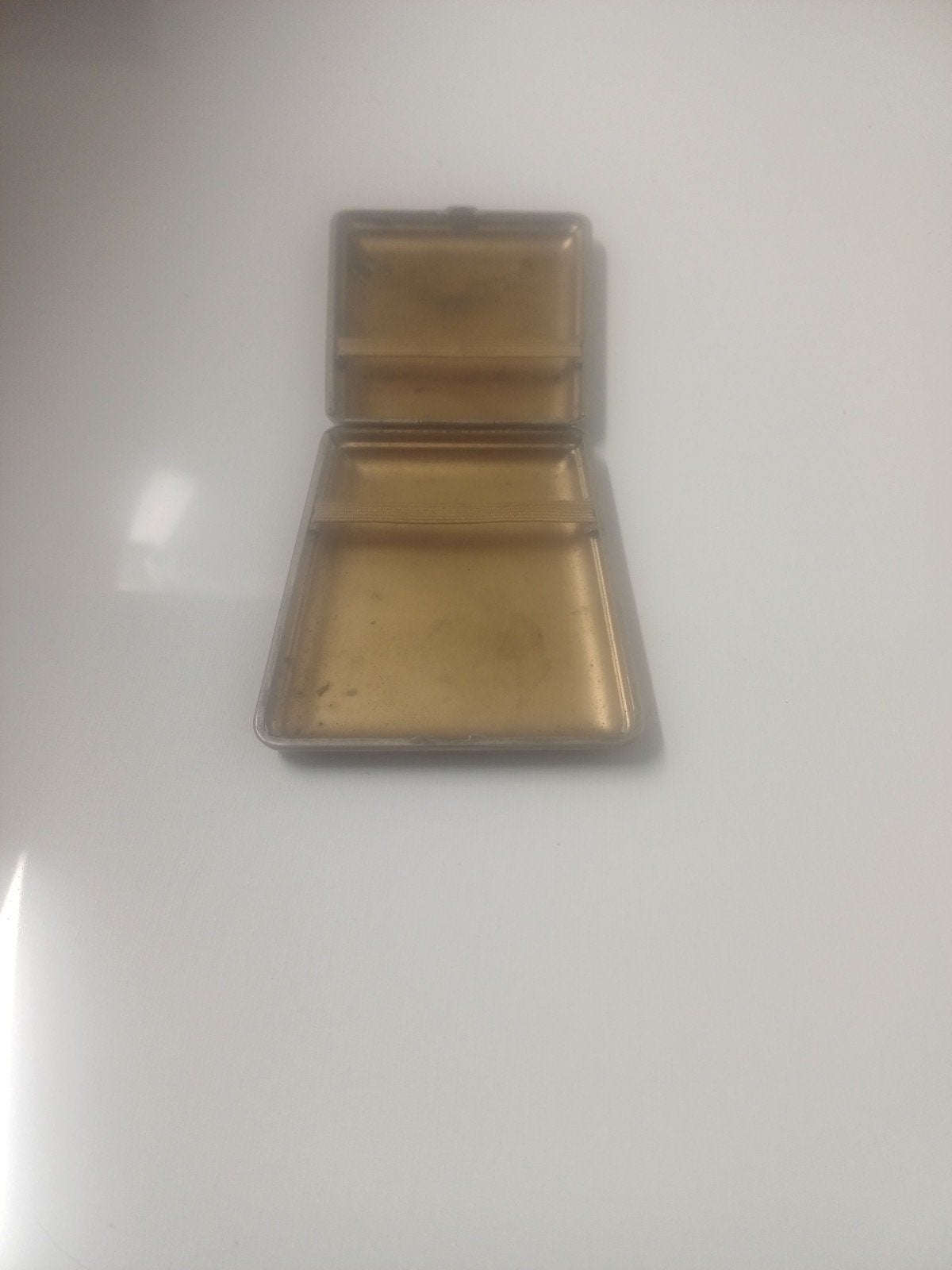 Vintage sigarettendoosje met leren etui, Ophalen, Gebruikt, Tabaksdoos of Verpakking