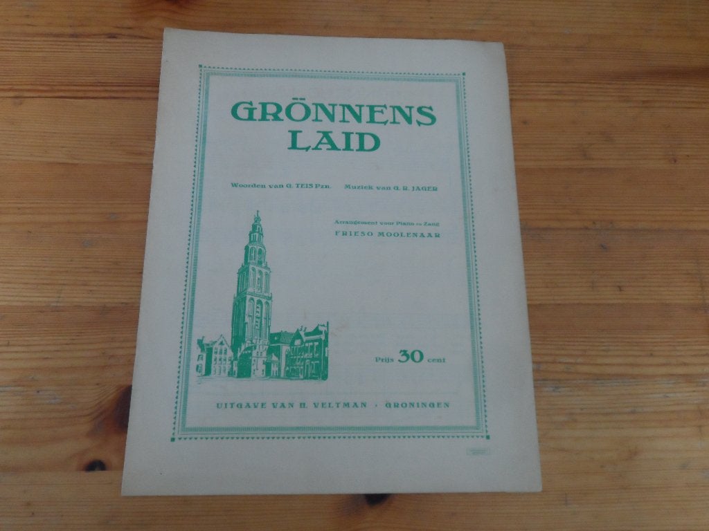 Gronnens laid - jager / teis / moolenaar, Muziek en Instrumenten, Bladmuziek, Zang, Gebruikt, Ophalen of Verzenden, Artiest of Componist